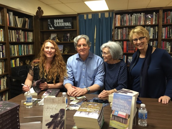 At Carnivale of Books, Orange, CA, with Jennifer Kincheloe, Anne Saller, and Terry Shames.